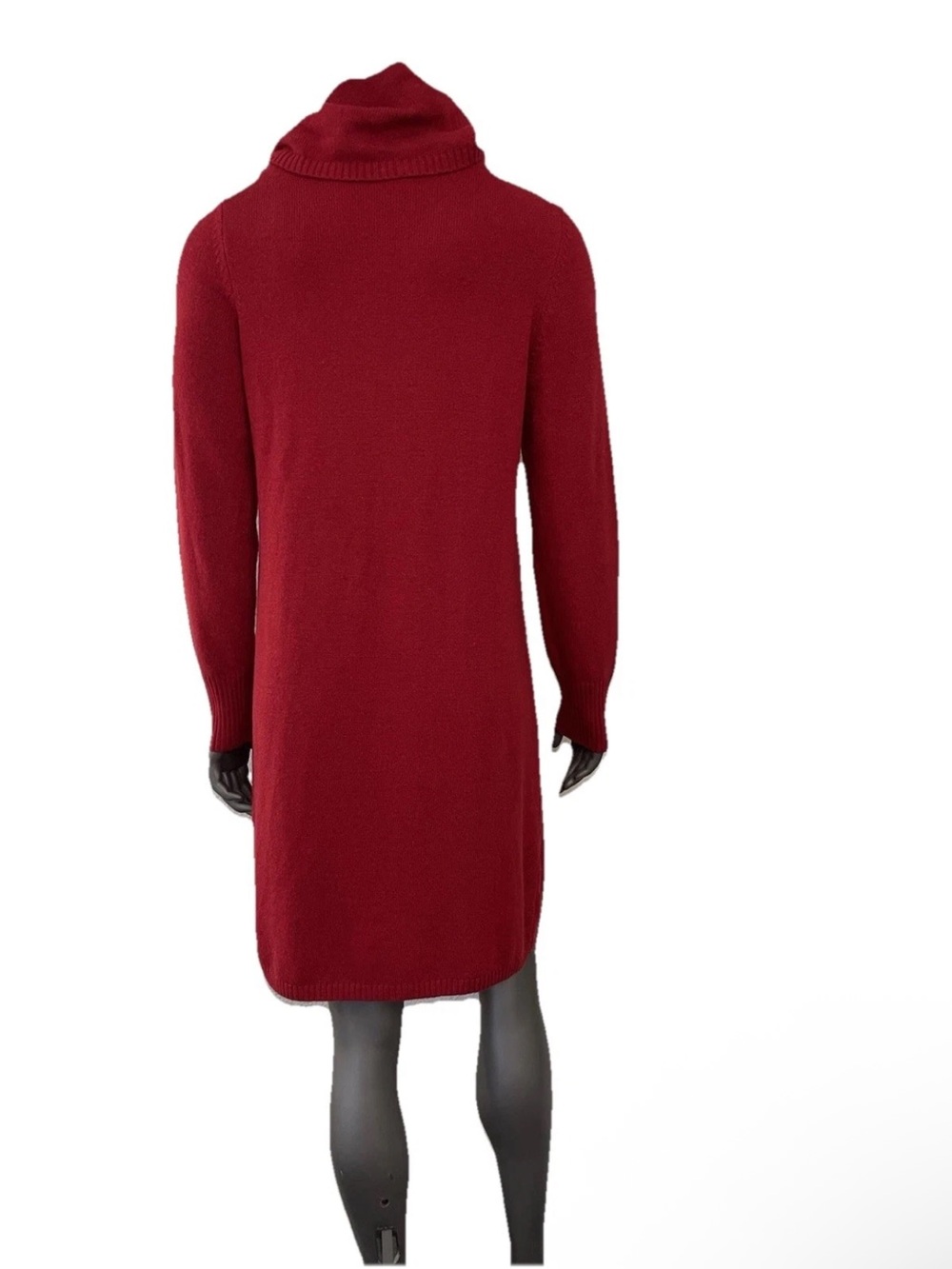 Banana Republic Dress Women’s L Red Sweater Luxury Cashmere Wool Blend Cowl Neck - Picture 3 of 10